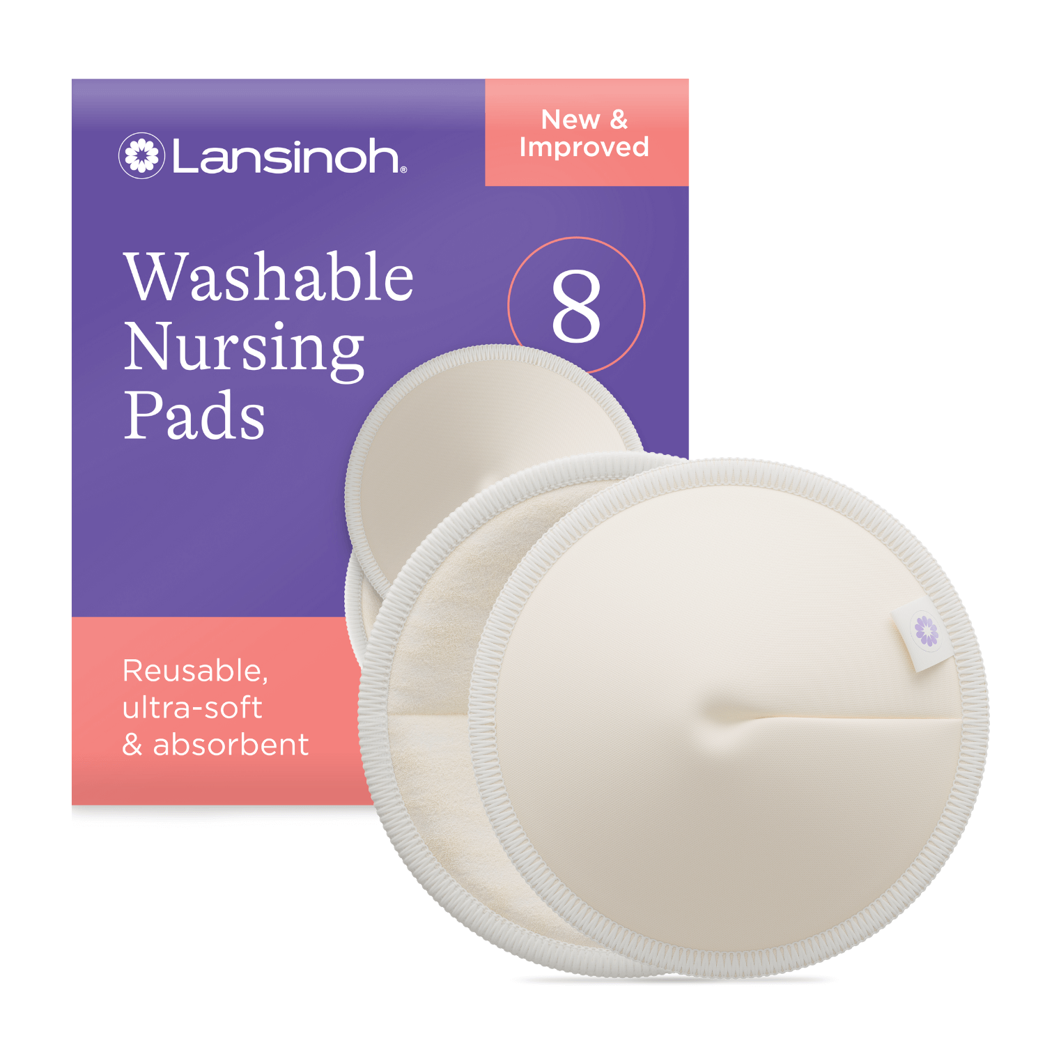 Washable/Reusable Nursing Pads For Breastfeeding - 4-Pack