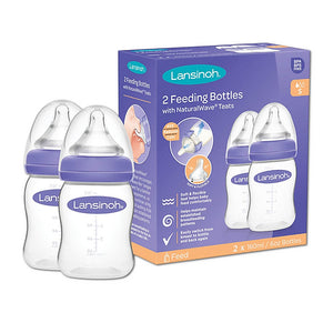 LANSINOH PLASTIC FEEDING BOTTLE X 2