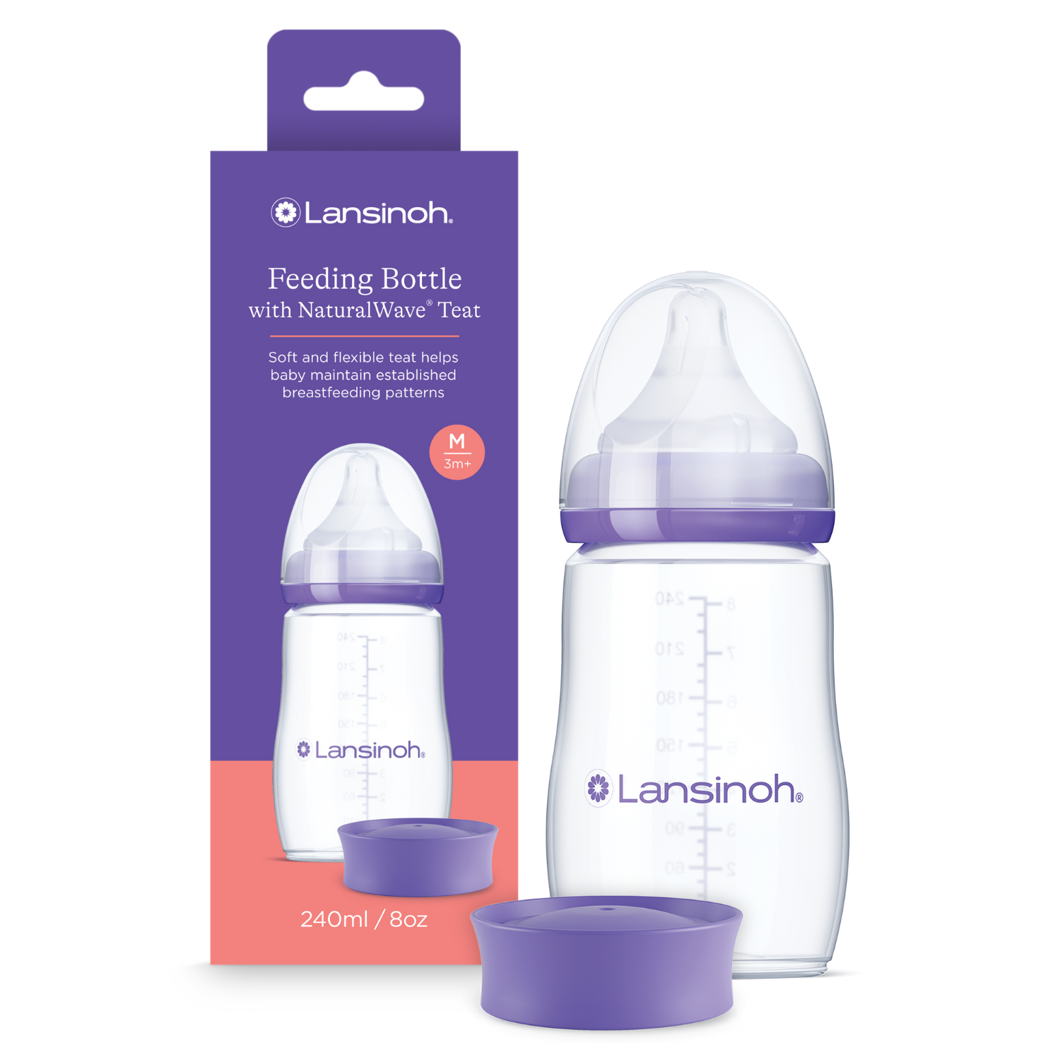 Glass Feeding Bottle with NaturalWave® Teat