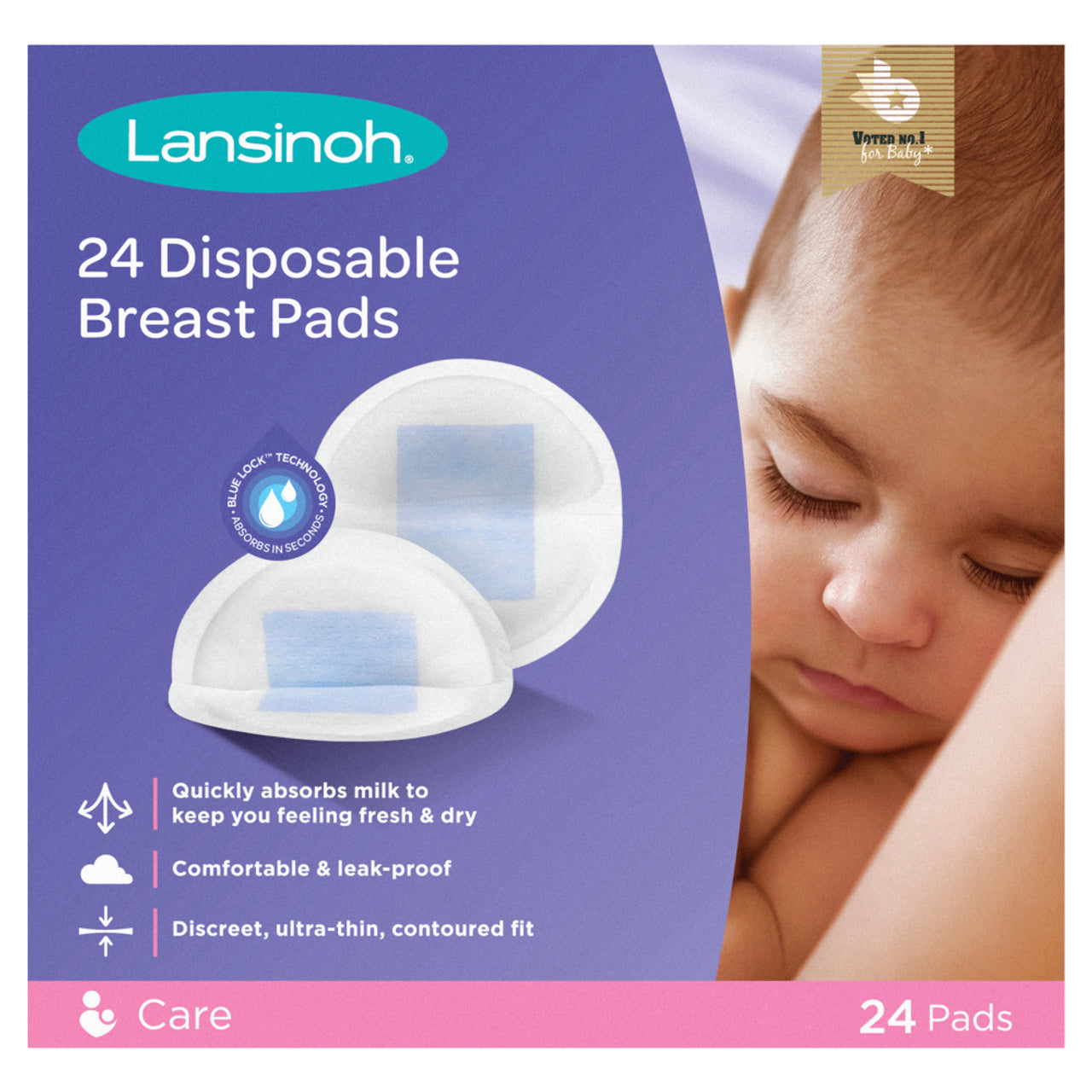 Lansinoh Breast Pads 60 Disposable Nursing *New Blue Lock Feature* - Best  price